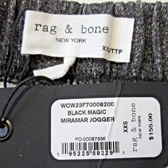 NWT rag & bone Miramar Jogger in Black Magic Photo Print Faux Jean Sweatpant XXS - Picture 4 of 9